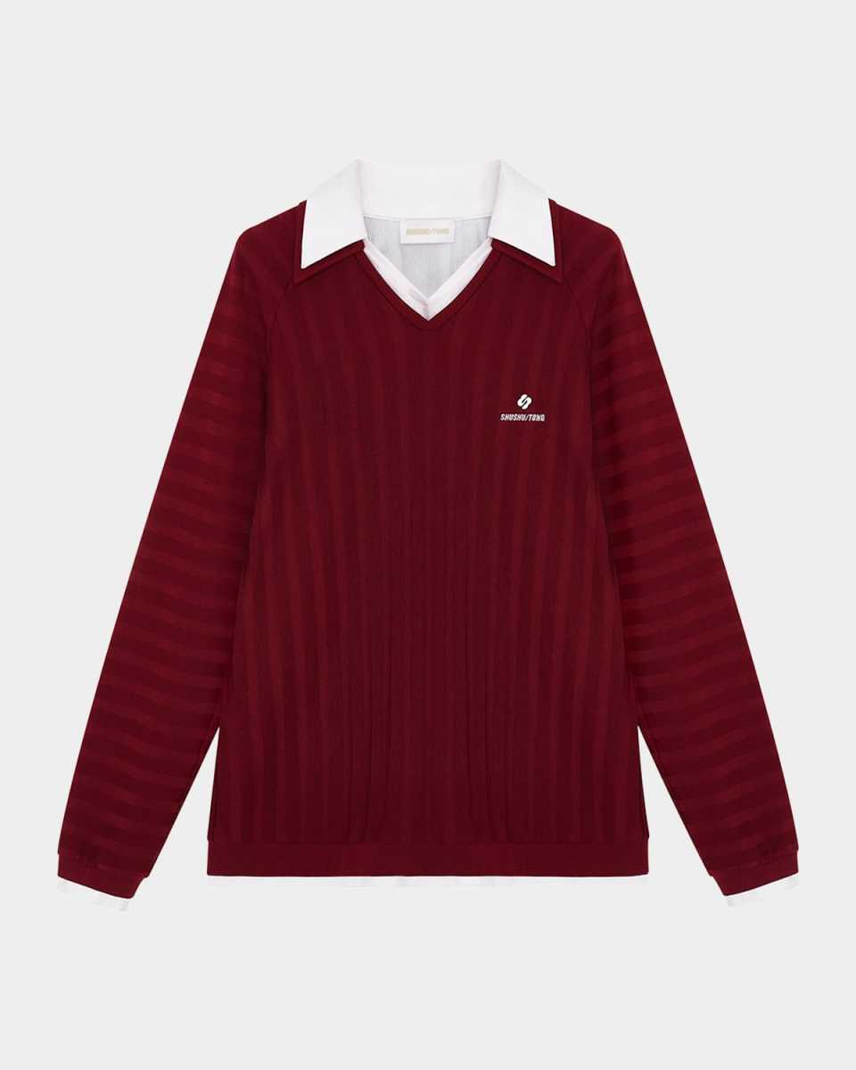 Stripe Knit Long-Sleeve Top
